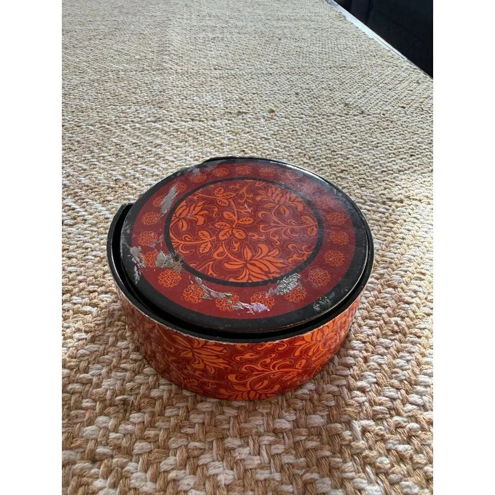 Amber orange & black coaster set
